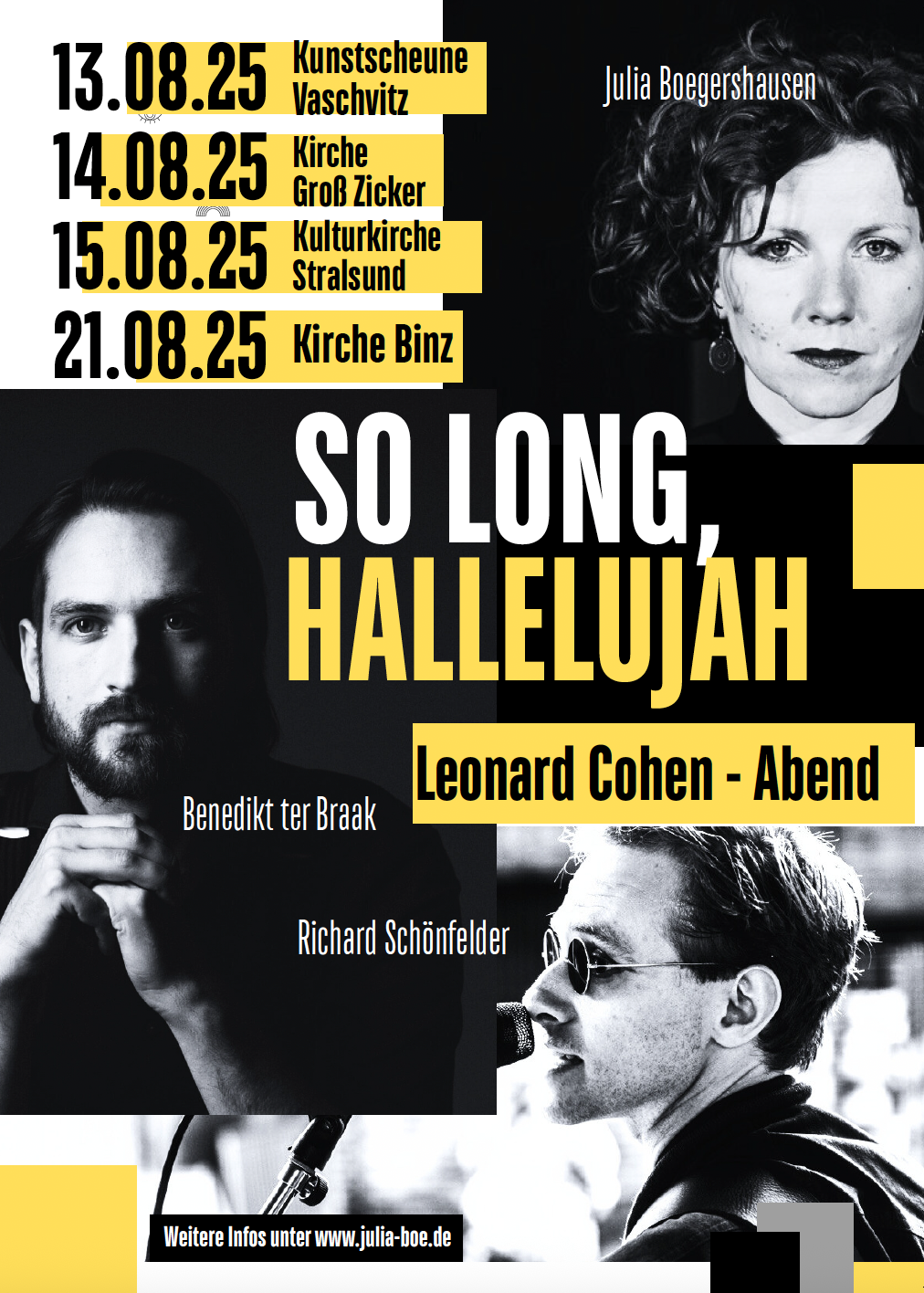 So long, Hallelujah - Leonard Cohen-Abend